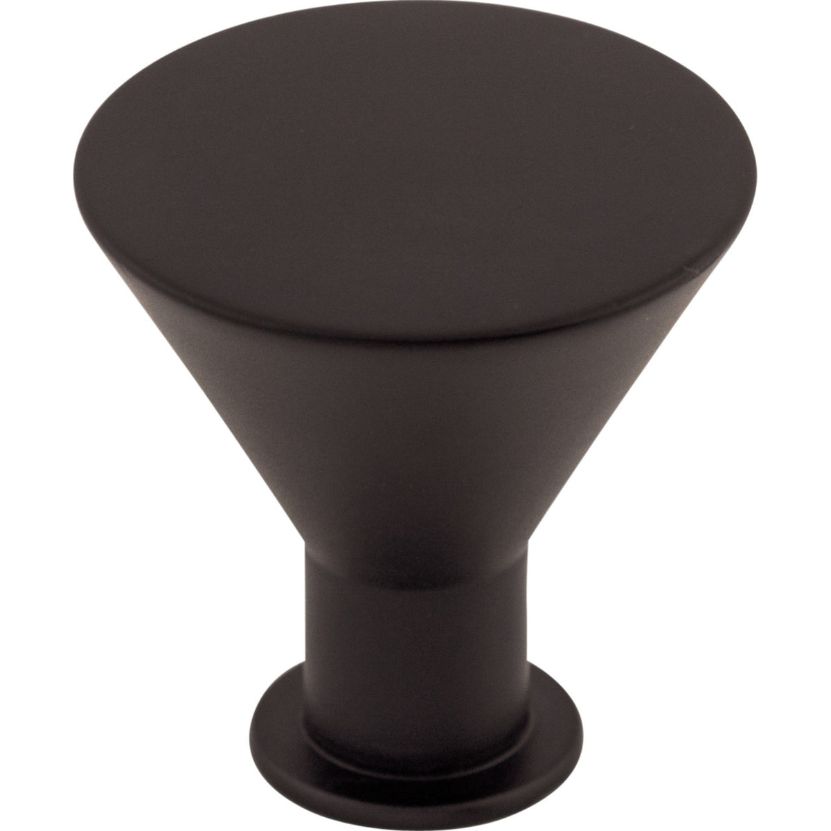 Top Knobs M587: 1-3/16" Cocktail Tapered Cabinet Knob - Flat Black