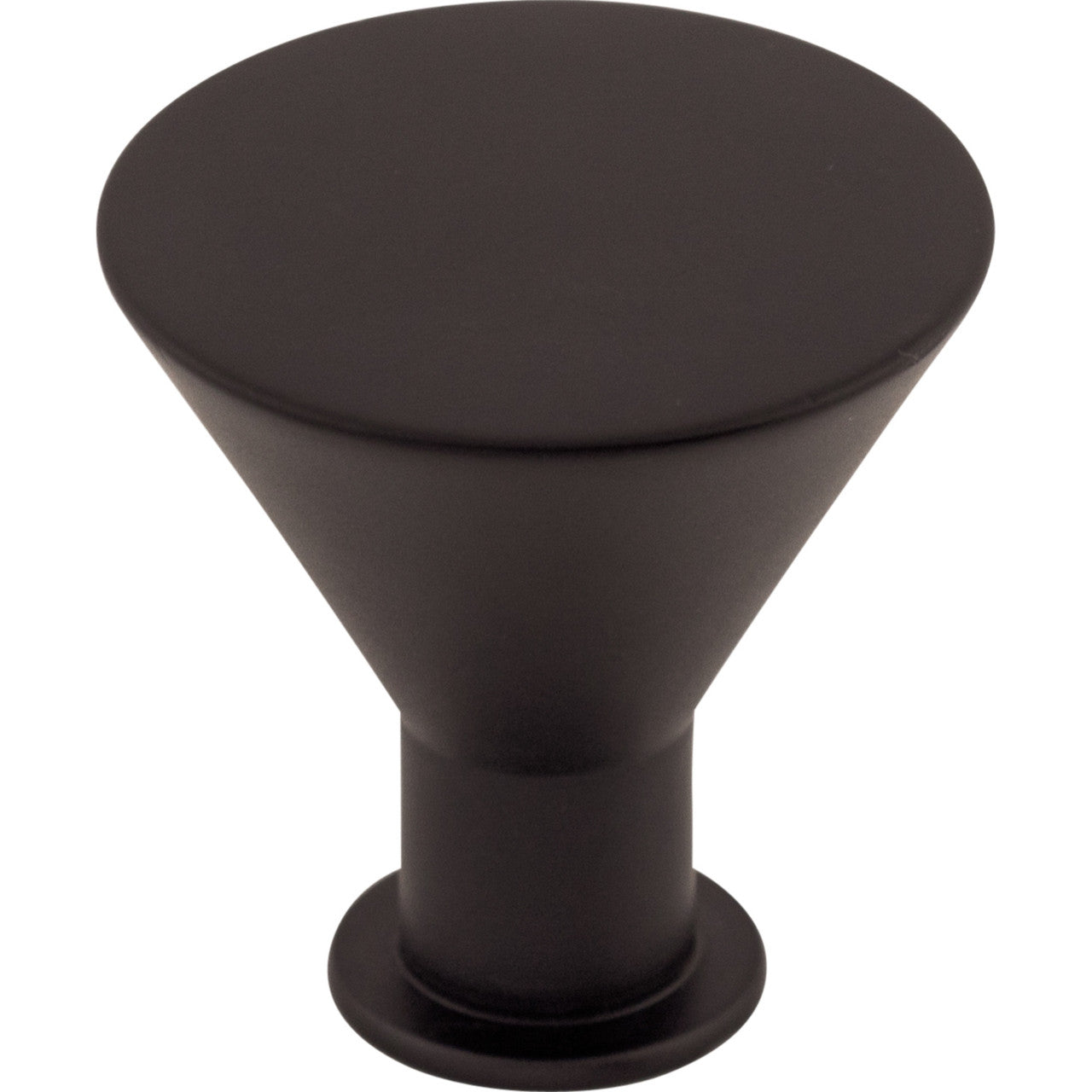 Top Knobs M587: 1-3/16" Cocktail Tapered Cabinet Knob - Flat Black