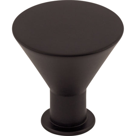Top Knobs M587: 1-3/16" Cocktail Tapered Cabinet Knob - Flat Black