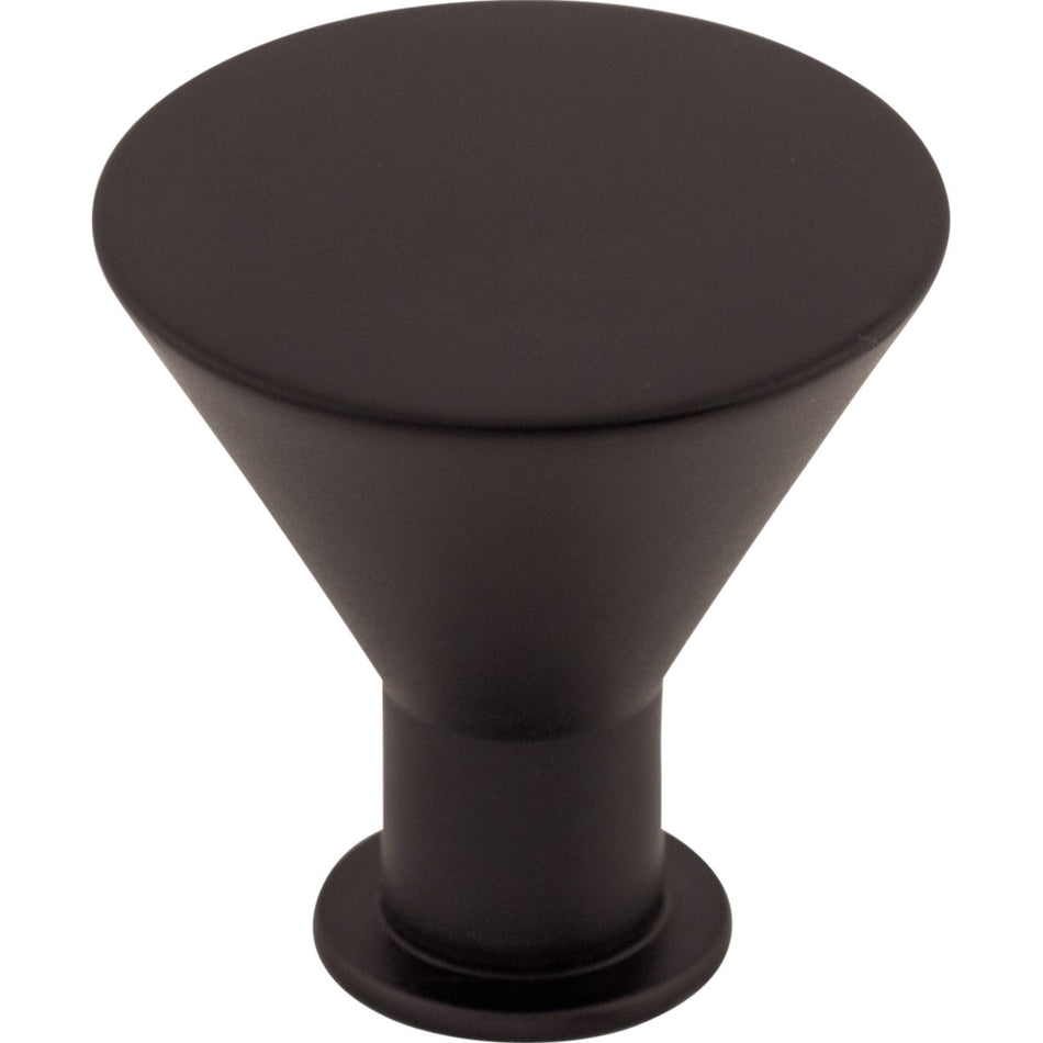 Top Knobs M587: 1-3/16" Cocktail Tapered Cabinet Knob - Flat Black