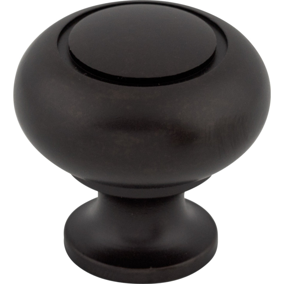 Top Knobs M599: 1-1/4" Normandy Round Cabinet Knob - Patina Black
