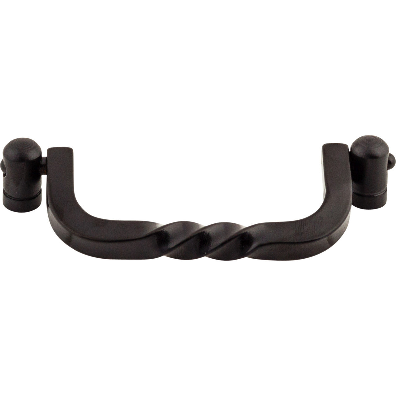 Top Knobs M644: 3-3/4" cc Twisted Drop Bail Cabinet Pull - Patina Black