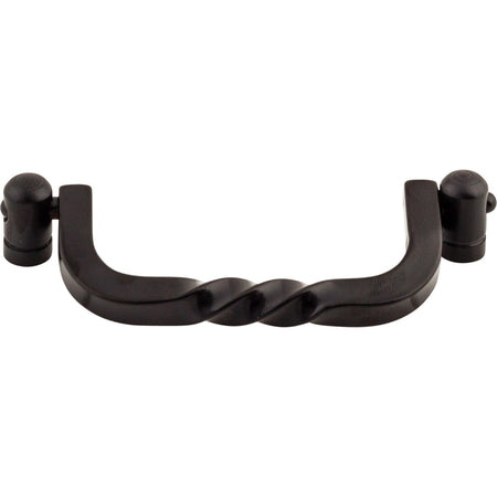 Top Knobs M644: 3-3/4" cc Twisted Drop Bail Cabinet Pull - Patina Black