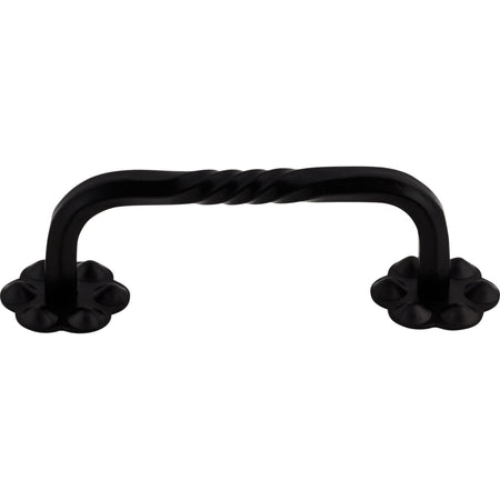 Top Knobs M647: 3-5/32" cc Twisted D-Handle Cabinet Pull - Patina Black