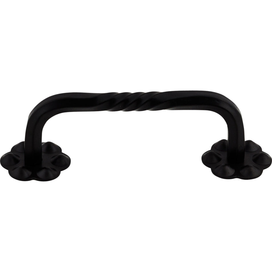 Top Knobs M647: 3-5/32" cc Twisted D-Handle Cabinet Pull - Patina Black