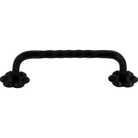 Top Knobs M650: 3-15/16" cc Twisted D-Handle Cabinet Pull - Patina Black