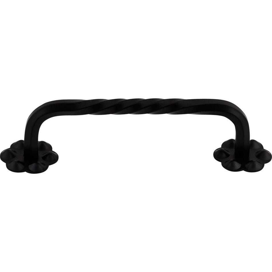 Top Knobs M650: 3-15/16" cc Twisted D-Handle Cabinet Pull - Patina Black