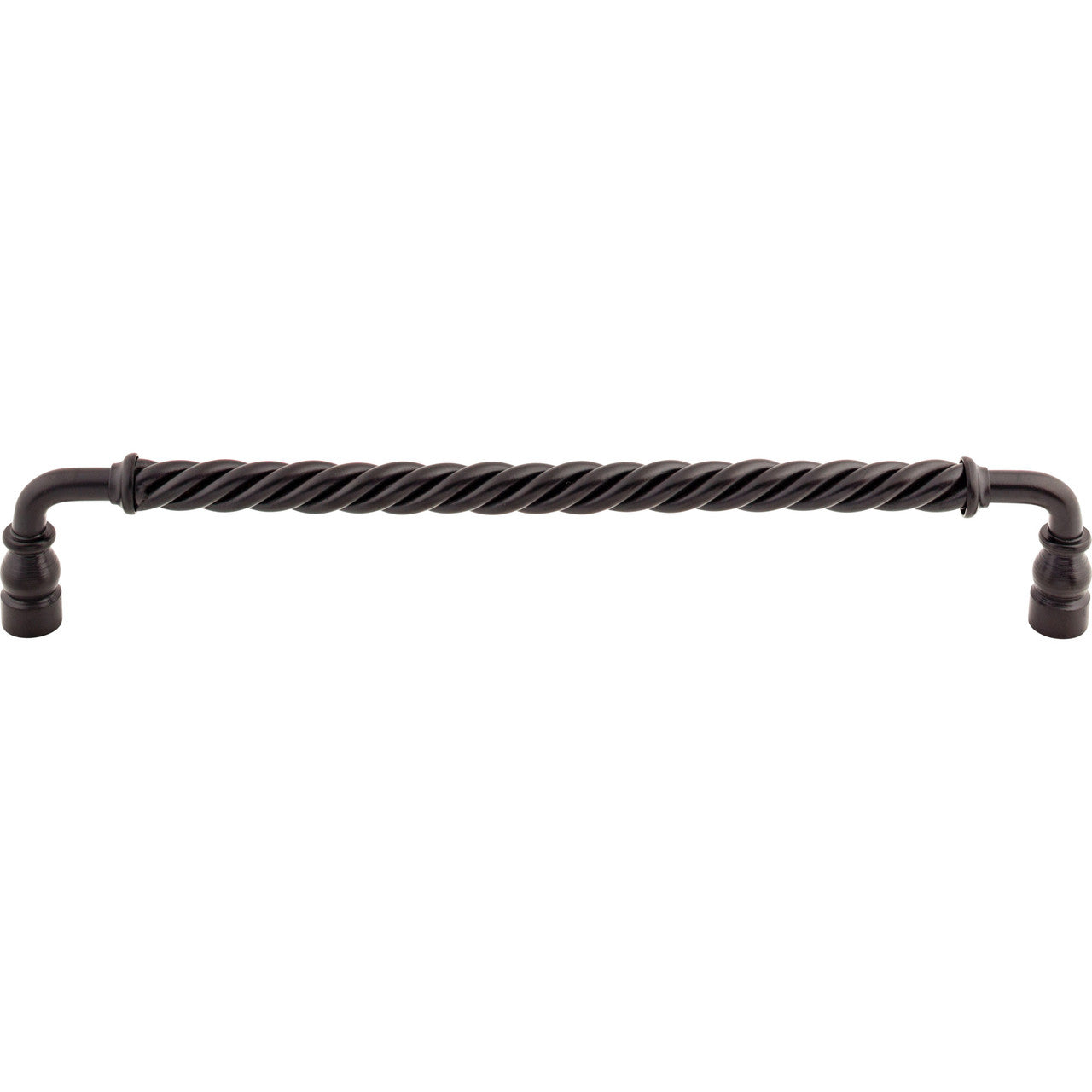 Top Knobs M677: 12" cc Twisted D-Handle Cabinet Pull - Patina Black