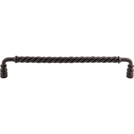 Top Knobs M677: 12" cc Twisted D-Handle Cabinet Pull - Patina Black