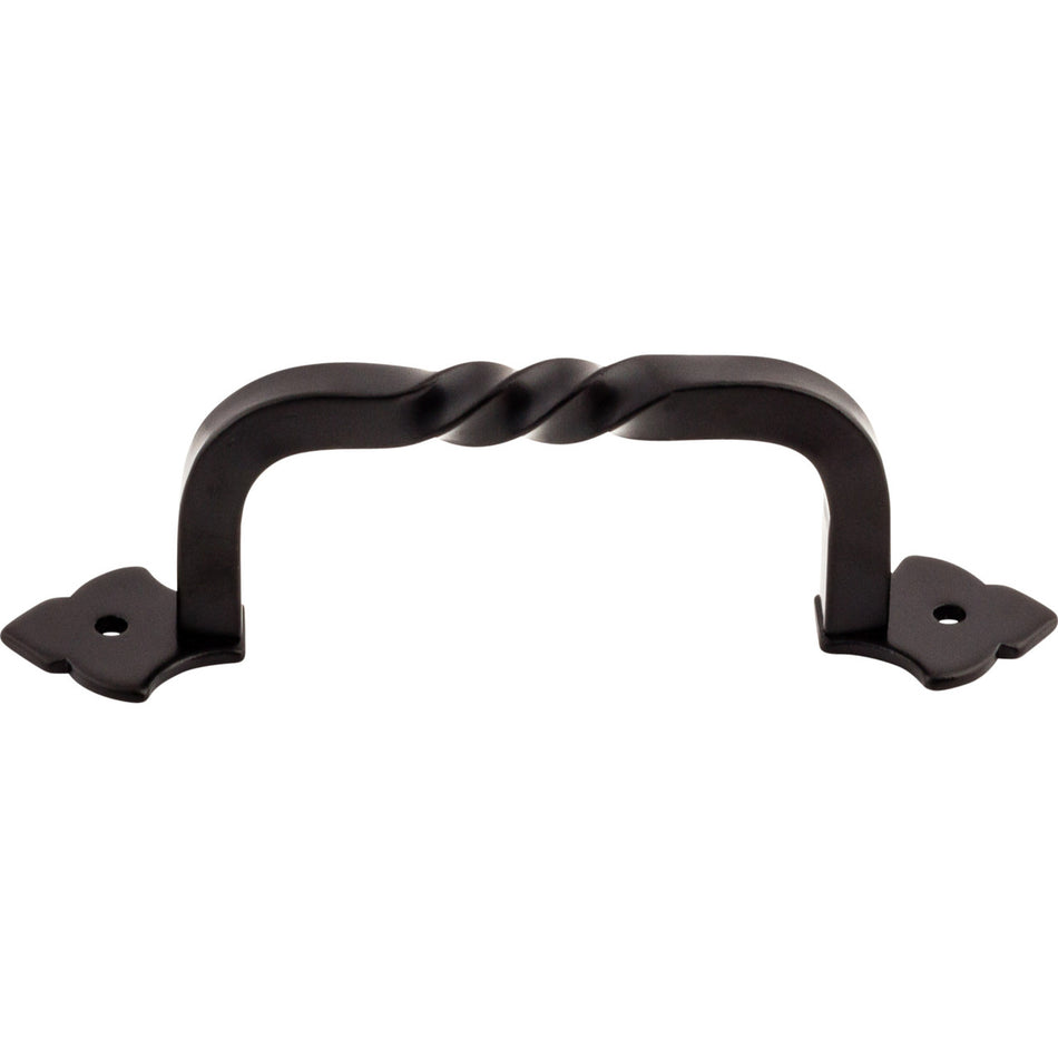 Top Knobs M692: 4" cc Crest D-Handle Cabinet Pull - Patina Black