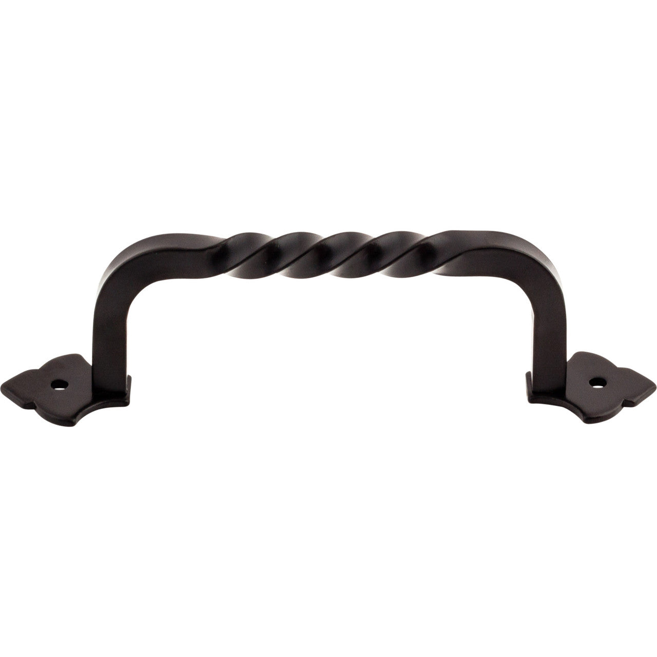 Top Knobs M695: 4-3/4" cc Crest D-Handle Cabinet Pull - Patina Black