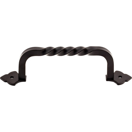 Top Knobs M695: 4-3/4" cc Crest D-Handle Cabinet Pull - Patina Black