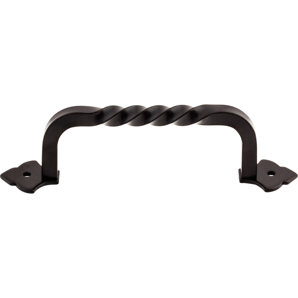 Top Knobs M695: 4-3/4" cc Crest D-Handle Cabinet Pull - Patina Black