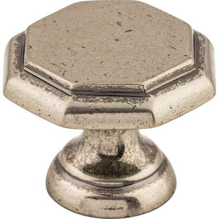Top Knobs M6: 1-1/4" Devon Octagonal Cabinet Knob - Pewter Antique