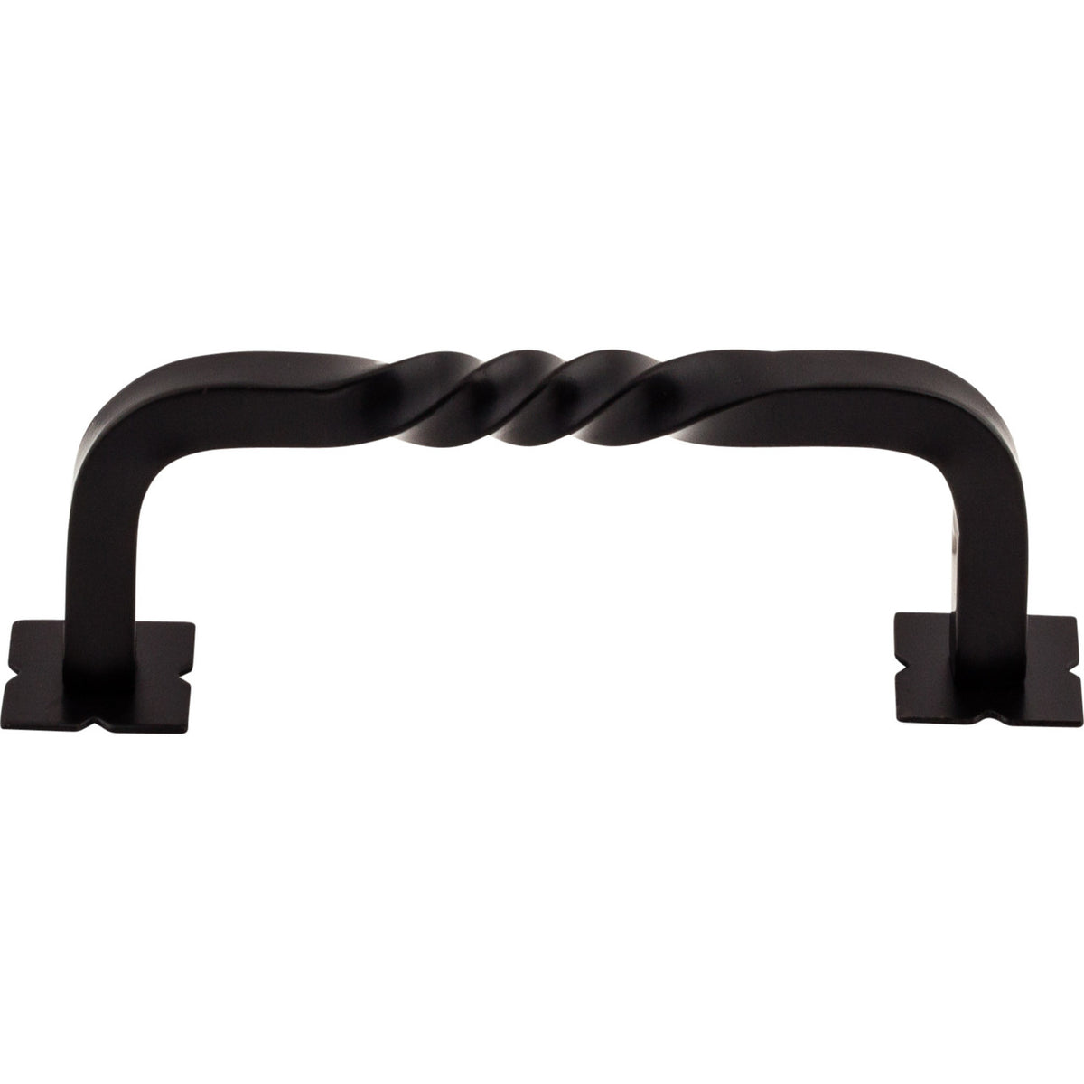 Top Knobs M713: 3-3/4" cc Twisted D-Handle Cabinet Pull - Patina Black