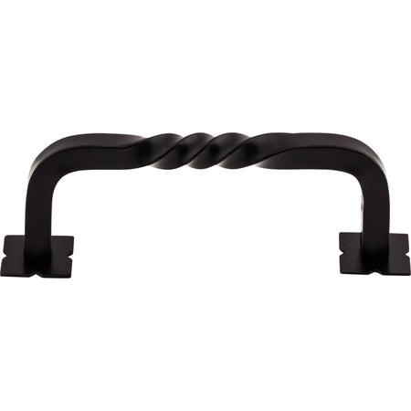 Top Knobs M713: 3-3/4" cc Twisted D-Handle Cabinet Pull - Patina Black