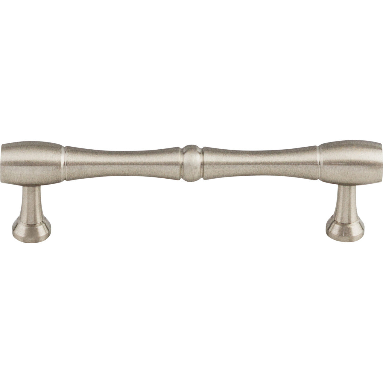 Top Knobs M723-96: 3-3/4" cc Nouveau Bamboo Round Bar Cabinet Pull - Brushed Satin Nickel