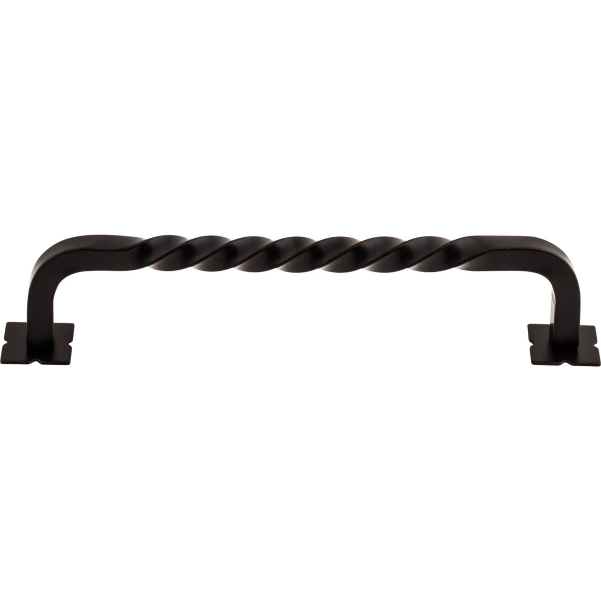 Top Knobs M737: 6" cc Twisted D-Handle Cabinet Pull - Patina Black