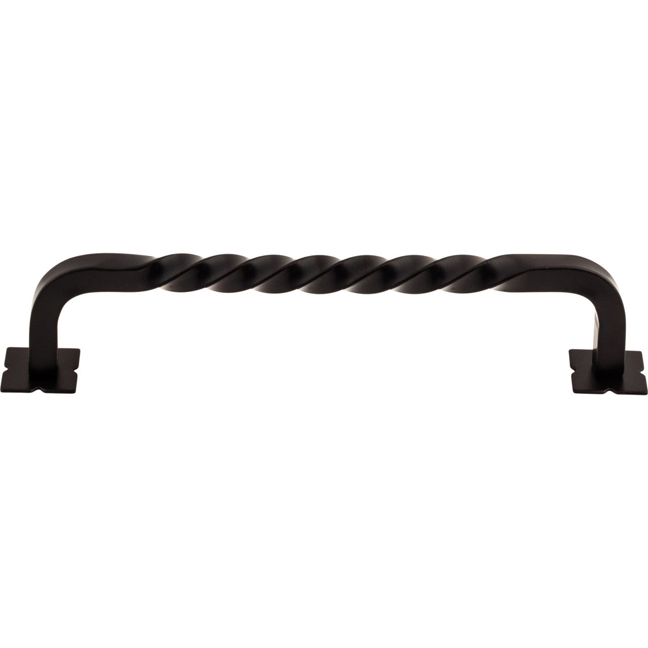 Top Knobs M737: 6" cc Twisted D-Handle Cabinet Pull - Patina Black