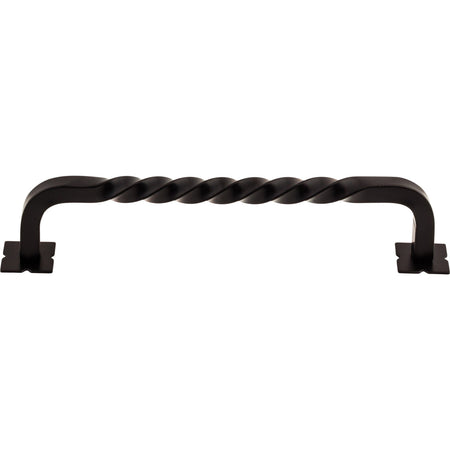 Top Knobs M737: 6" cc Twisted D-Handle Cabinet Pull - Patina Black