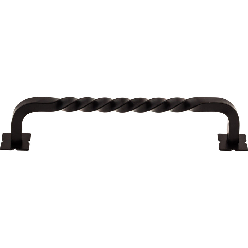 Top Knobs M737: 6" cc Twisted D-Handle Cabinet Pull - Patina Black