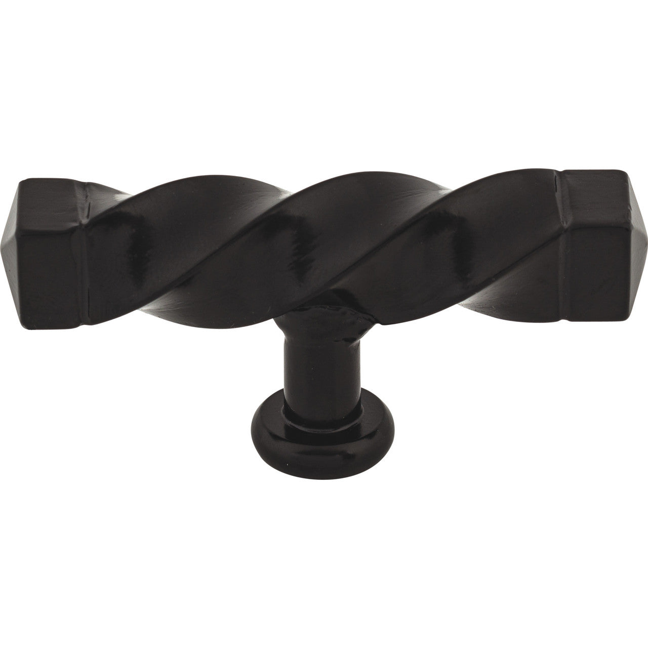 Top Knobs M740: 3-3/16" Twisted T-Bar Cabinet Knob - Patina Black