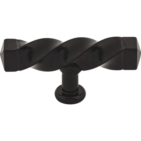 Top Knobs M740: 3-3/16" Twisted T-Bar Cabinet Knob - Patina Black