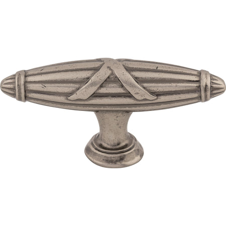 Top Knobs M929: 2-3/4" Ribbon & Reed T-Bar Cabinet Knob - Pewter Antique