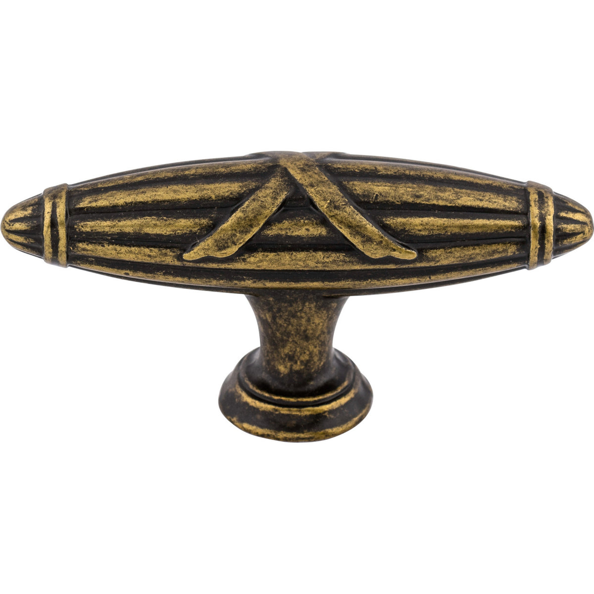 Top Knobs M930: 2-3/4" Ribbon & Reed T-Bar Cabinet Knob - German Bronze