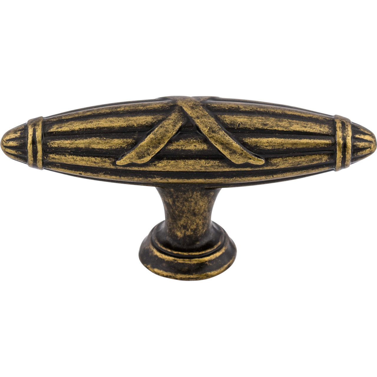 Top Knobs M930: 2-3/4" Ribbon & Reed T-Bar Cabinet Knob - German Bronze