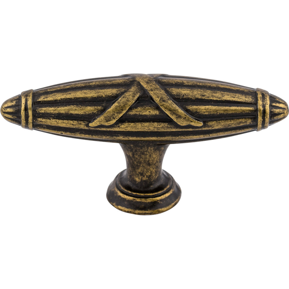 Top Knobs M930: 2-3/4" Ribbon & Reed T-Bar Cabinet Knob - German Bronze