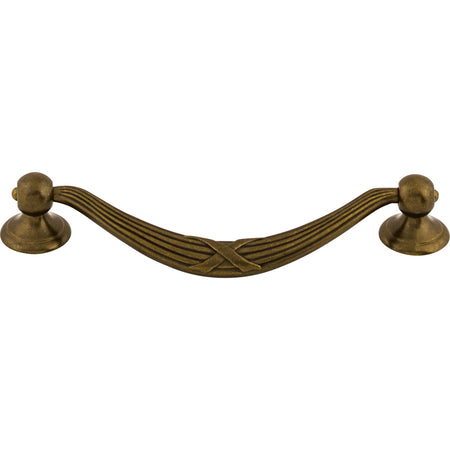 Top Knobs M933: 5-1/16" cc Ribbon & Reed Drop Bail Cabinet Pull - German Bronze