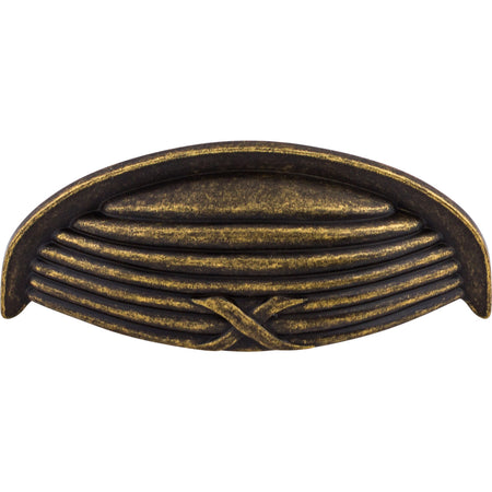 Top Knobs M939: 3" cc Ribbon & Reed Cup Cabinet Pull - German Bronze