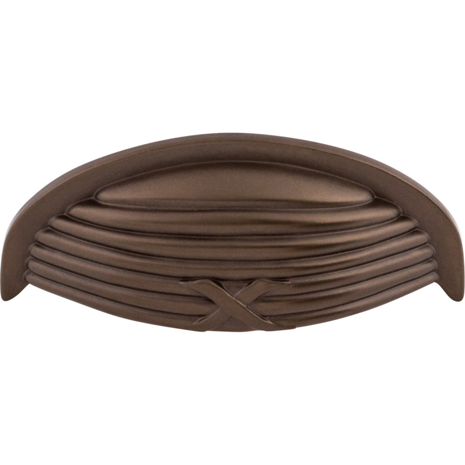 Top Knobs M940: 3" cc Ribbon & Reed Cup Cabinet Pull - Oil Rubbed Bronze