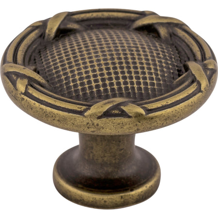 Top Knobs M942: 1-1/4" Ribbon & Reed T-Bar Cabinet Knob - German Bronze