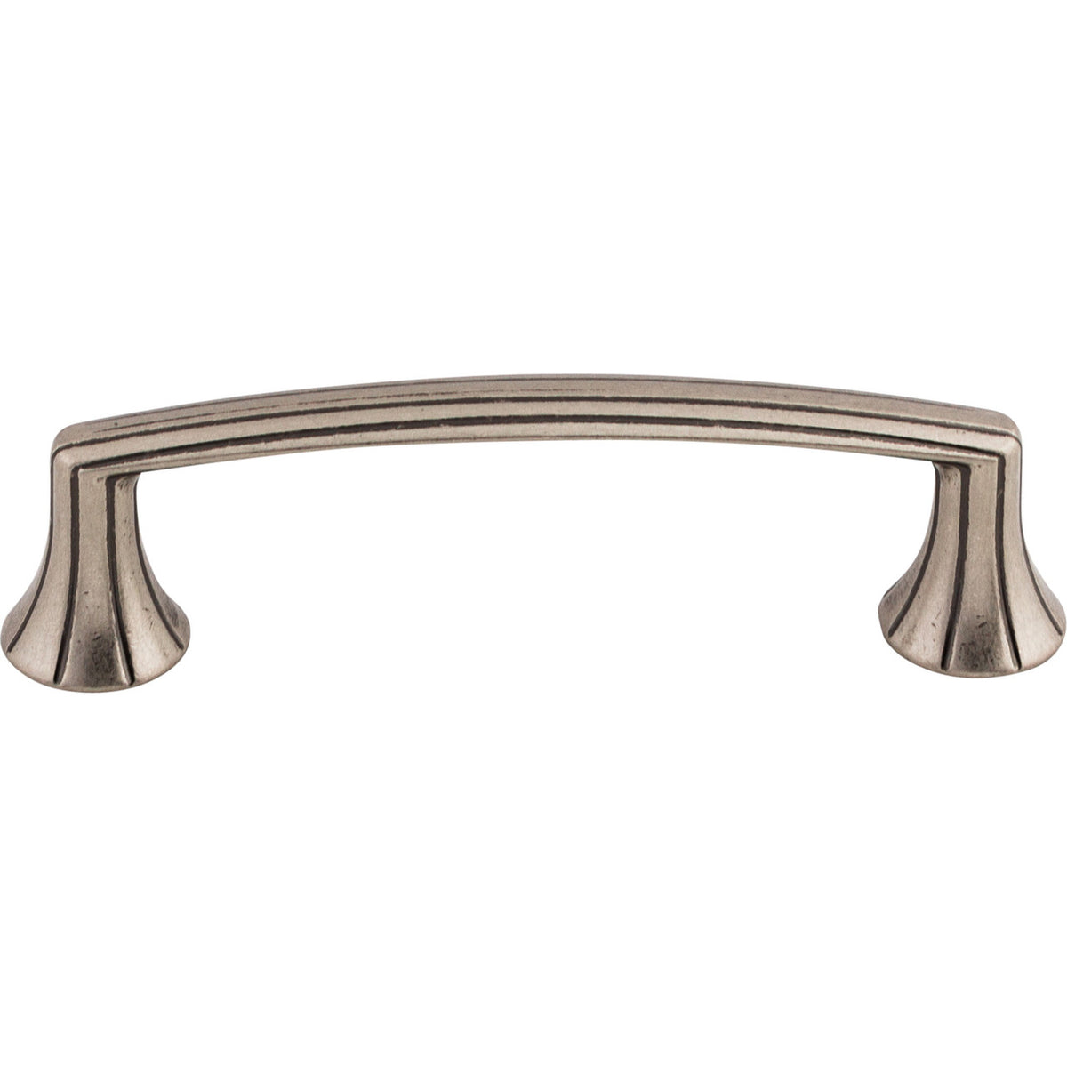 Top Knobs M956: 3-3/4" cc Rue Curved Bar Cabinet Pull - Pewter Antique