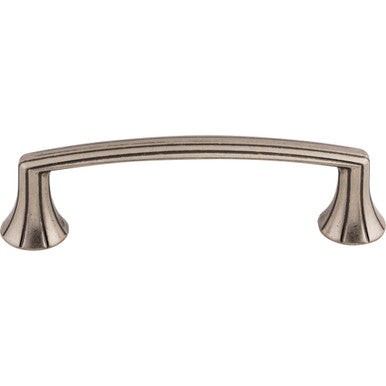 Top Knobs M956: 3-3/4" cc Rue Curved Bar Cabinet Pull - Pewter Antique