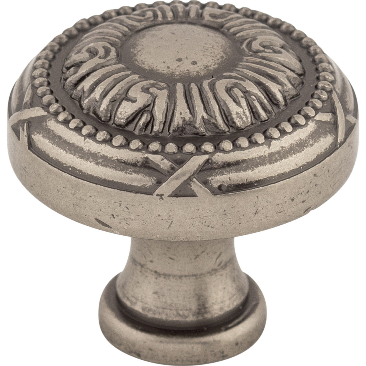Top Knobs M959: 1-1/4" Ribbon Round Cabinet Knob - Pewter Antique