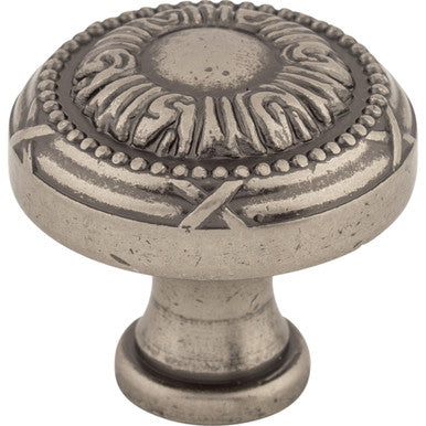 Top Knobs M959: 1-1/4" Ribbon Round Cabinet Knob - Pewter Antique