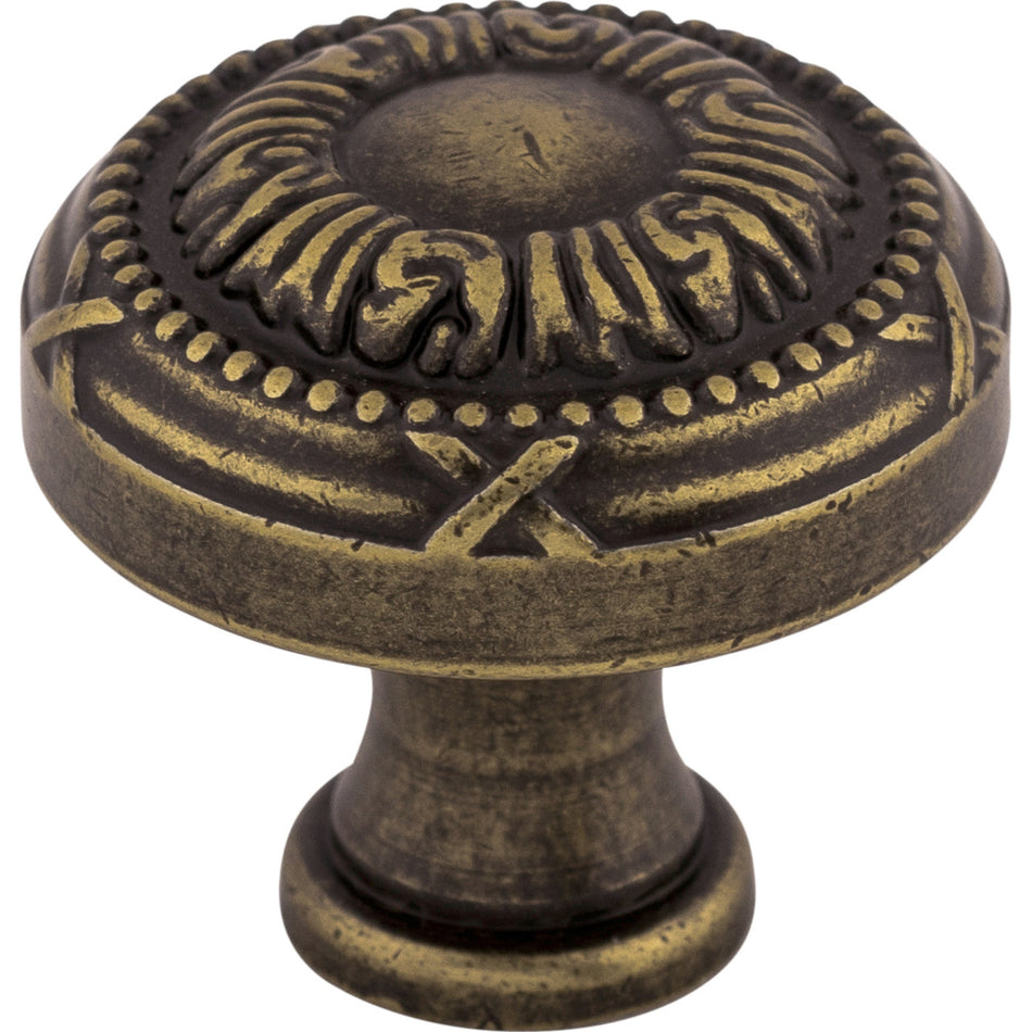 Top Knobs M960: 1-1/4" Ribbon Round Cabinet Knob - German Bronze