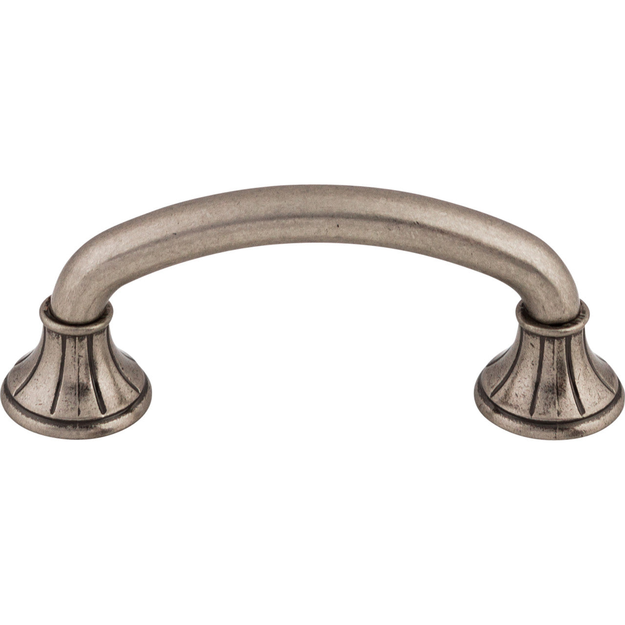 Top Knobs M962: 3" cc Lund D-Handle Cabinet Pull - Pewter Antique