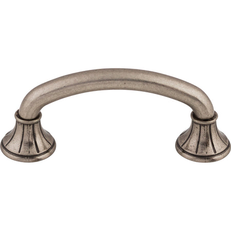 Top Knobs M962: 3" cc Lund D-Handle Cabinet Pull - Pewter Antique