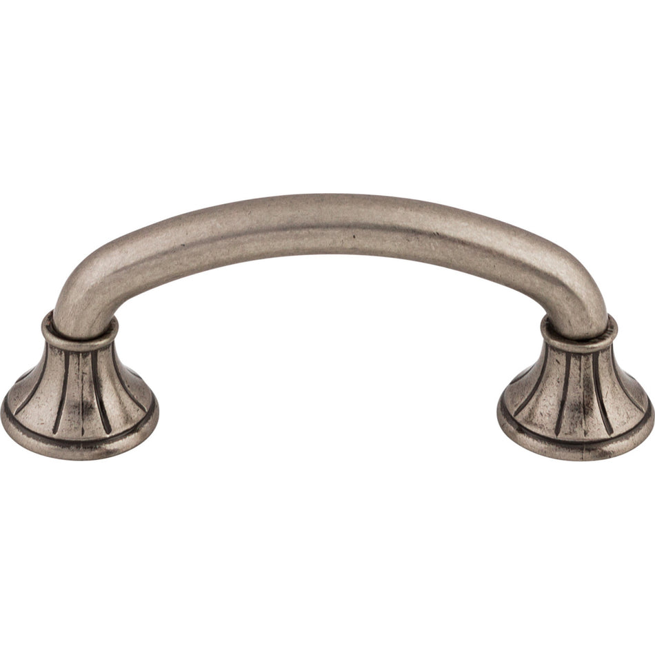 Top Knobs M962: 3" cc Lund D-Handle Cabinet Pull - Pewter Antique