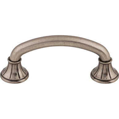 Top Knobs M962: 3" cc Lund D-Handle Cabinet Pull - Pewter Antique