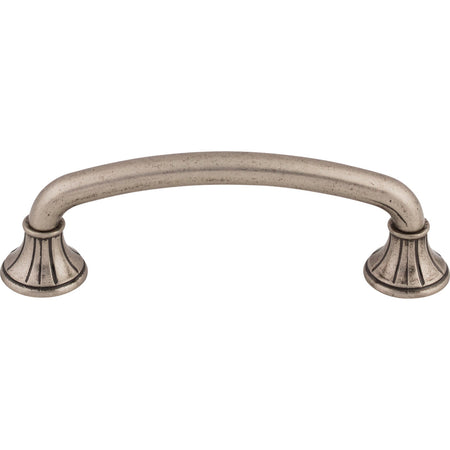 Top Knobs M965: 4" cc Lund D-Handle Cabinet Pull - Pewter Antique