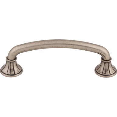 Top Knobs M965: 4" cc Lund D-Handle Cabinet Pull - Pewter Antique