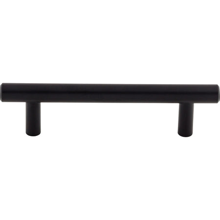 Top Knobs M988: 3-3/4" cc Hopewell Round Bar Cabinet Pull - Flat Black