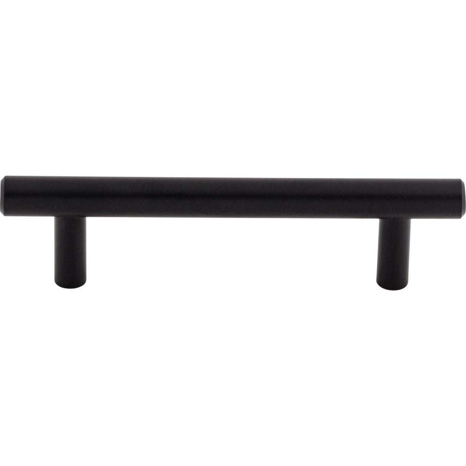 Top Knobs M988: 3-3/4" cc Hopewell Round Bar Cabinet Pull - Flat Black