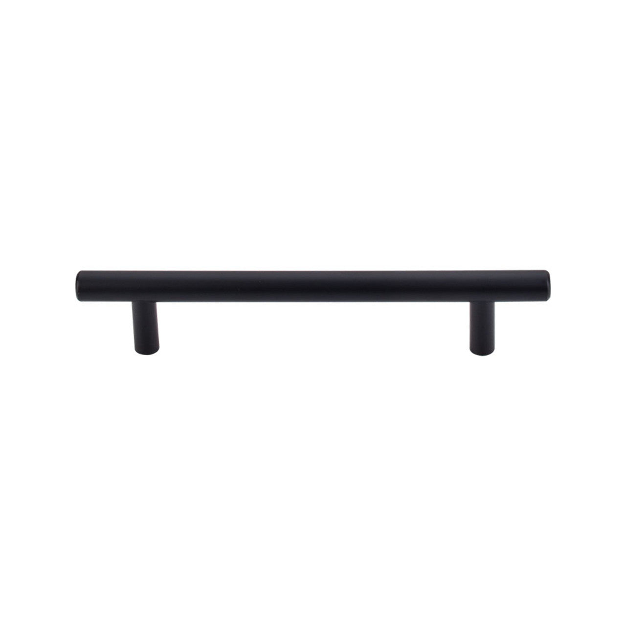 Top Knobs M989: 5-1/16" cc Hopewell Round Bar Cabinet Pull - Flat Black