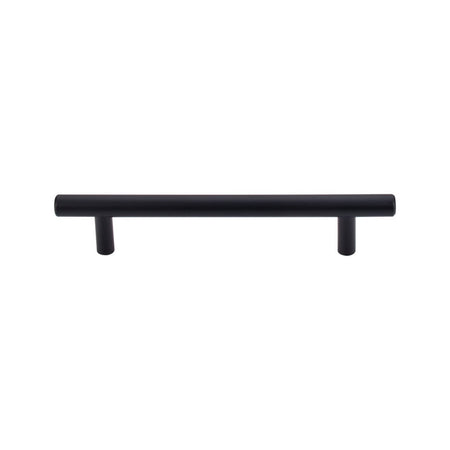 Top Knobs M989: 5-1/16" cc Hopewell Round Bar Cabinet Pull - Flat Black